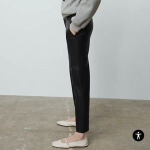 NWT Black Faux Leather Zara Pants - Sz 4